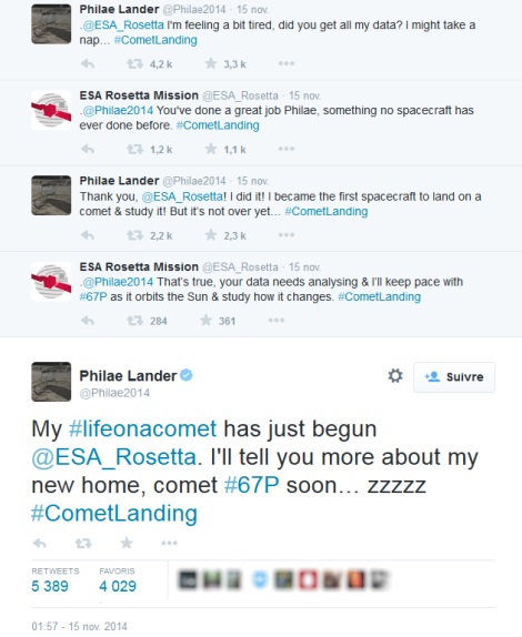 Philae a aussi connu un gros succès sur Twitter